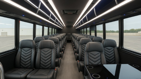 Interior of Charter Bus Company Conway's 18 Passenger Minibus in Conway