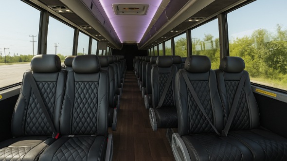 Interior of Charter Bus Company Conway's 28 Passenger Mini bus in Conway