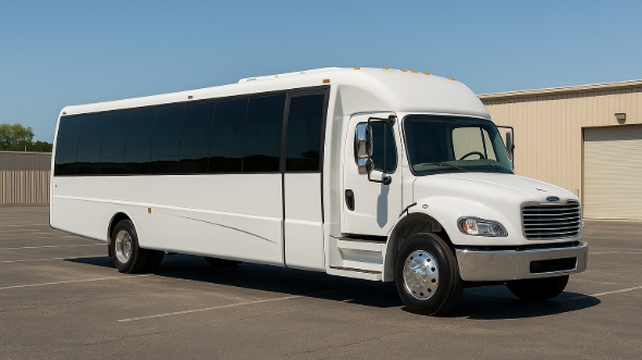 Exterior of Charter Bus Company Rogers's 28 Passenger Mini bus in Rogers