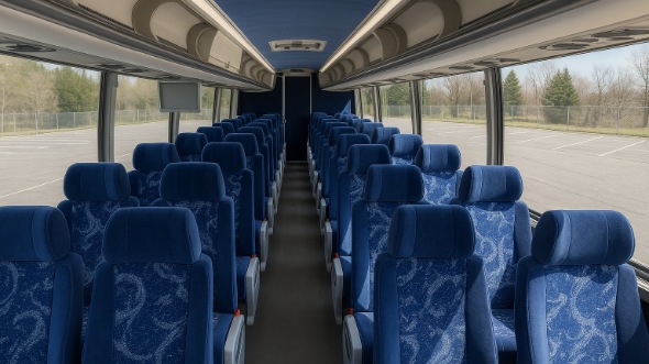 Interior of Charter Bus Company Conway's 54 Passenger Charter Bus in Conway