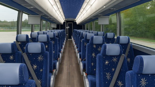 Interior of Charter Bus Company Conway's 56 Passenger Charter Bus in Conway