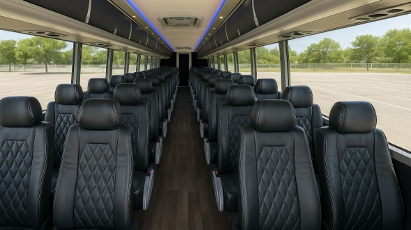conway 55 passenger charter bus inside
