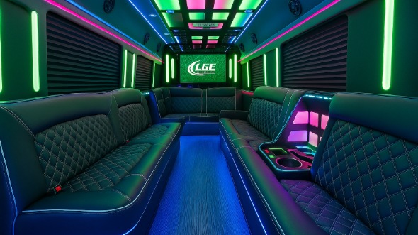Interior of Charter Bus Company Conway's Party Bus in Conway